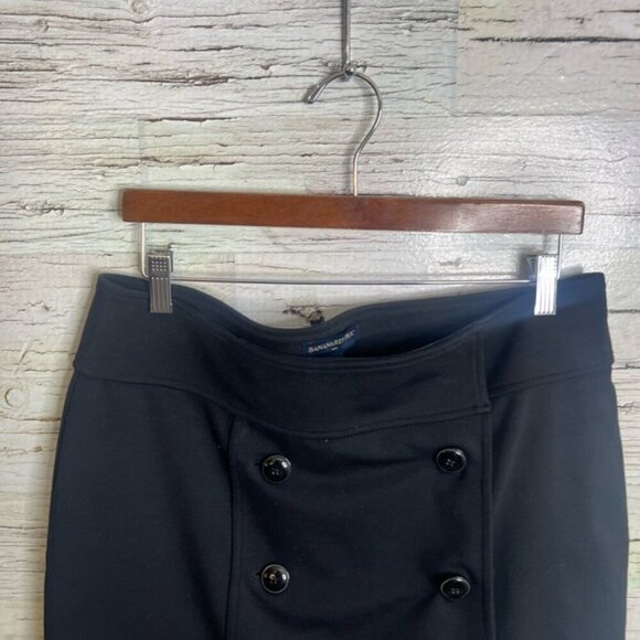 Banana Republic. Double breasted wrap skirt black size 10 - Picture 3 of 6
